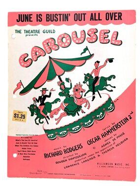 Vintage 1945 Carousel Sheet Music June Bustin Out All Over Rodgers Hammerstein
